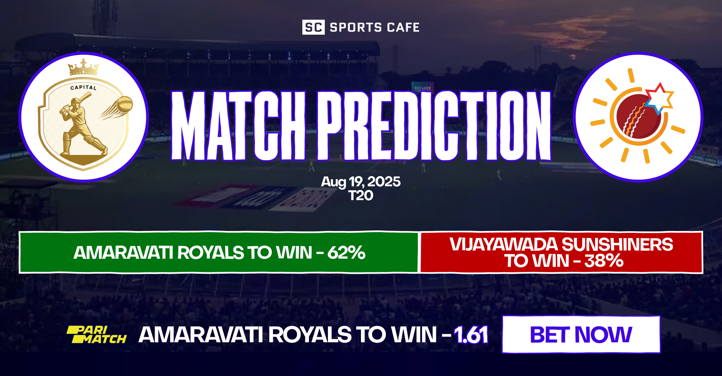 Amaravati Royals vs Vijayawada Sunshiners
